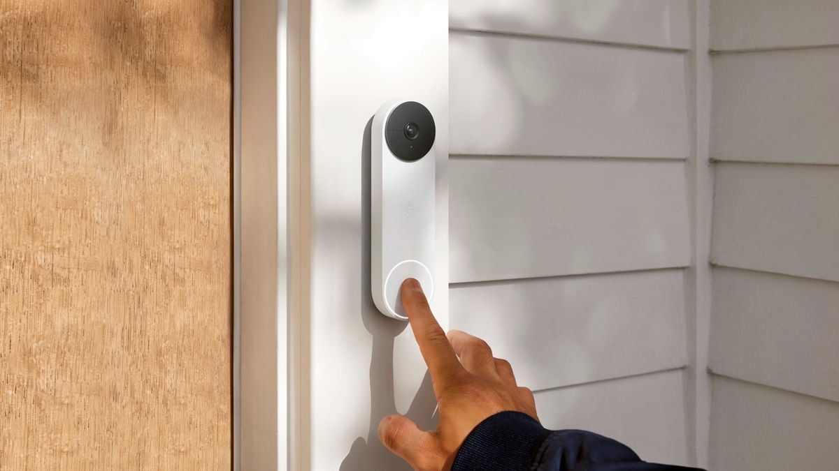 The new version of the Nest doorbell, installed on a new home.