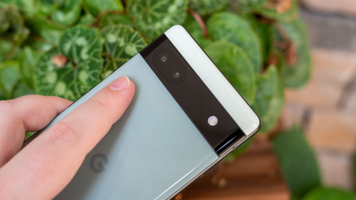 Close-up of the back of the Google Pixel 6a