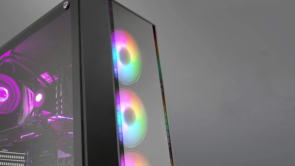 Cooler Master MasterBox Pro 5 ARGB ATX Mid-Tower on a Gray Background