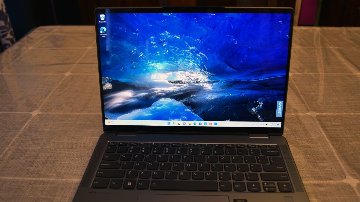 Lenovo Yoga 7i laptop with screen open