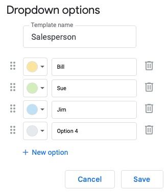 Customization options for a dropdown list