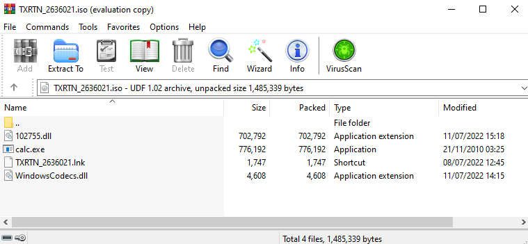 Screenshot of ISO file