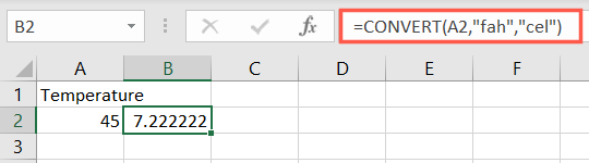 Formula to convert Fahrenheit to Celsius