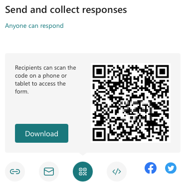 Microsoft Forms QR code