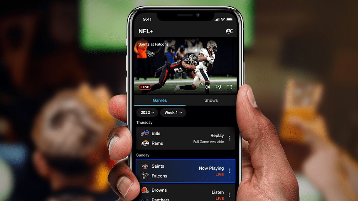 NFL+ on a smartphone