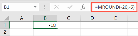 Formula for MROUND with a negative multiple