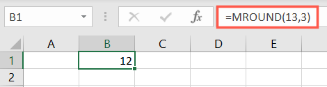 Formula for MROUND with a positive multiple