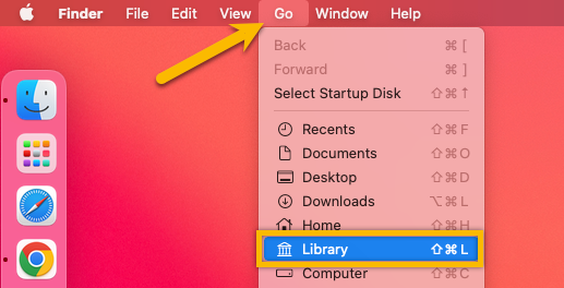 Select Go > Library in Finder.