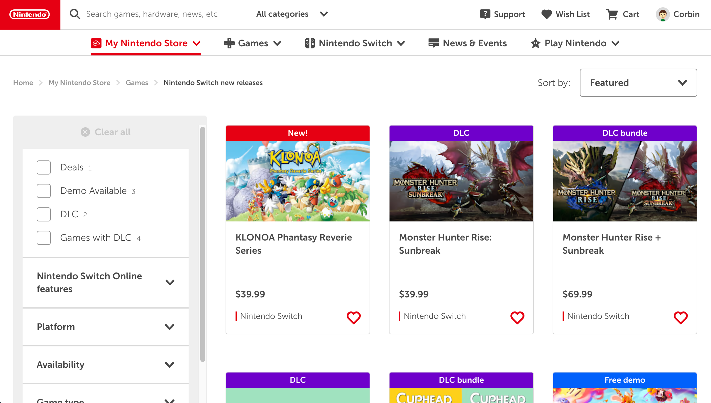 Nintendo eShop screenshot