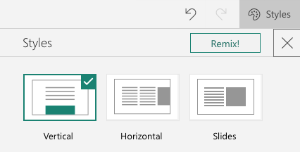 Layouts in the Styles sidebar
