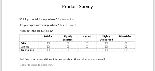 How to Create a Basic Survey in Microsoft Word