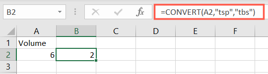 Formula to convert teaspoons to tablespoons
