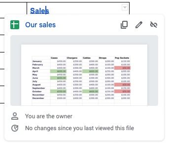 Link preview in Google Docs