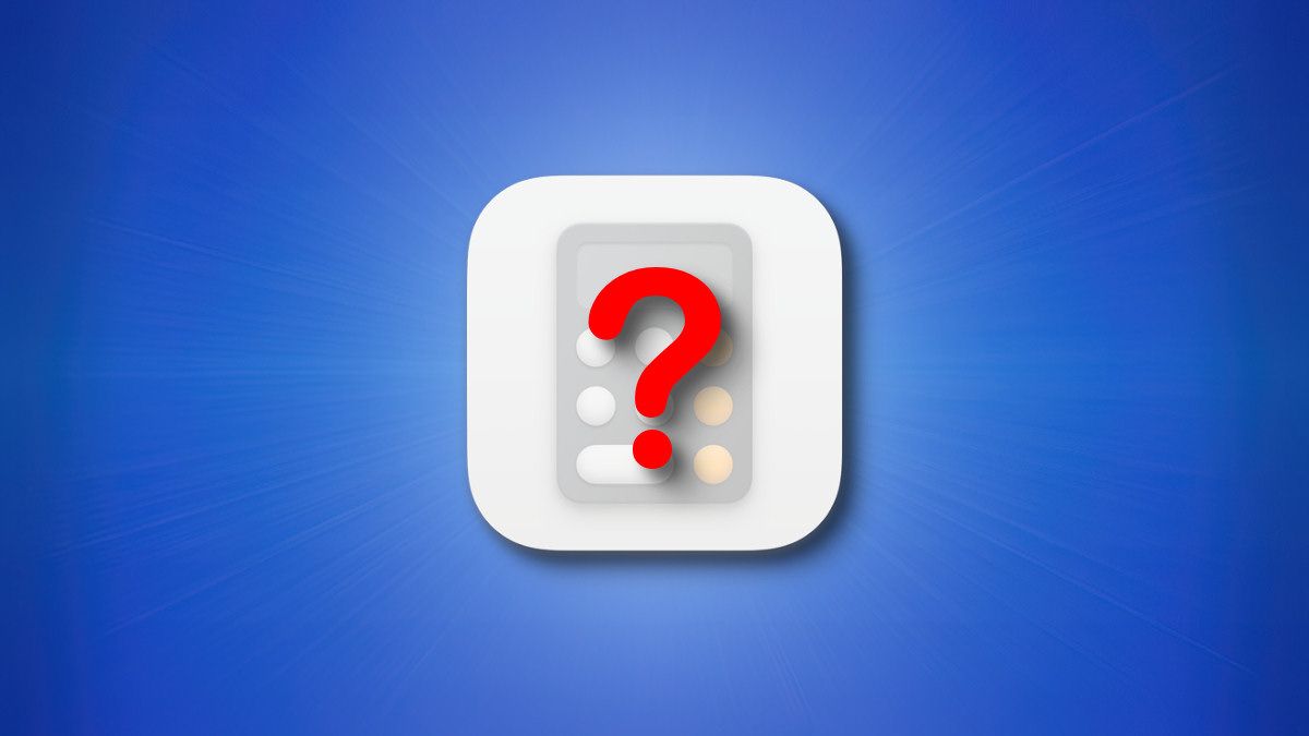 The Apple Mac calculator icon with a question mark