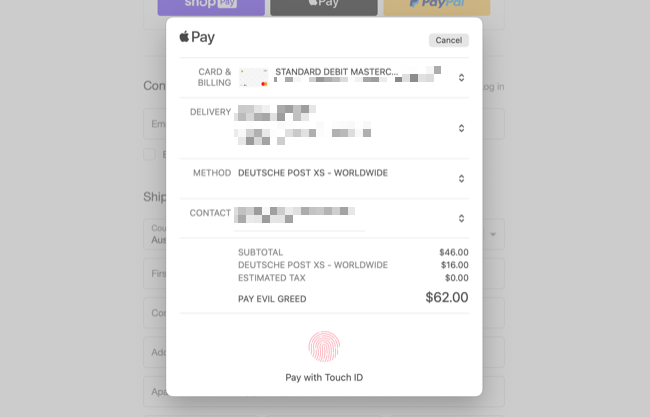Apple Pay in Safari for Mac