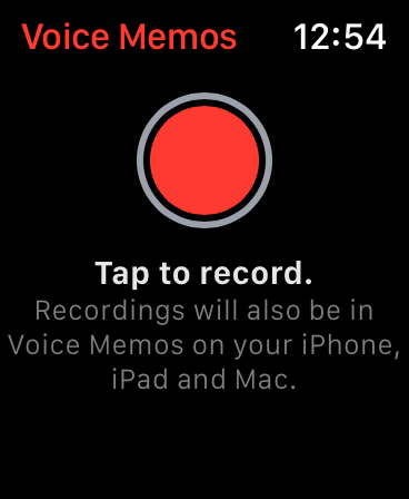 Apple Watch Voice Memos app