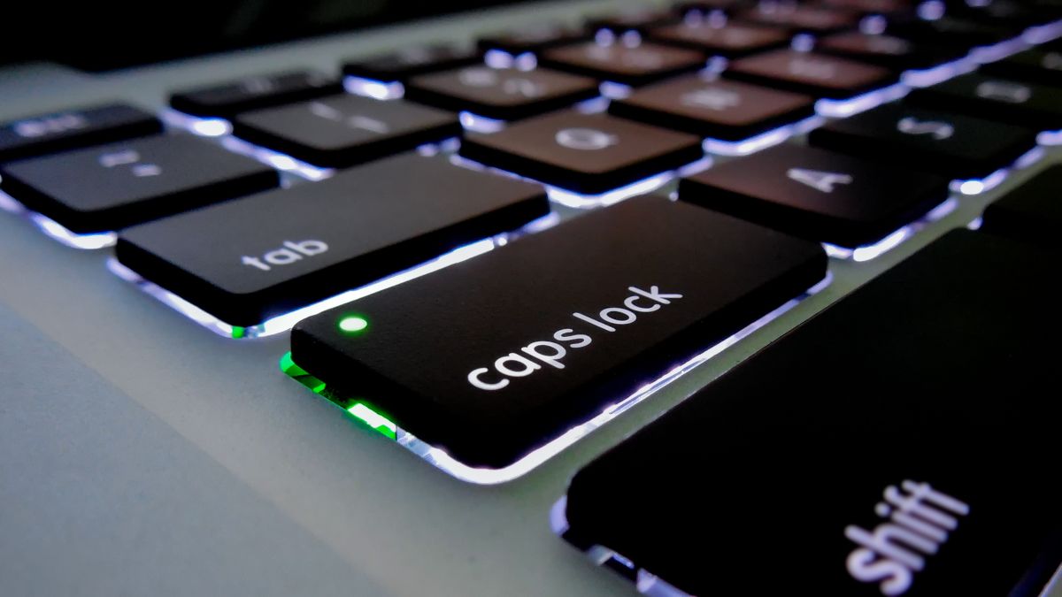 Caps Lock key on a keyboard.