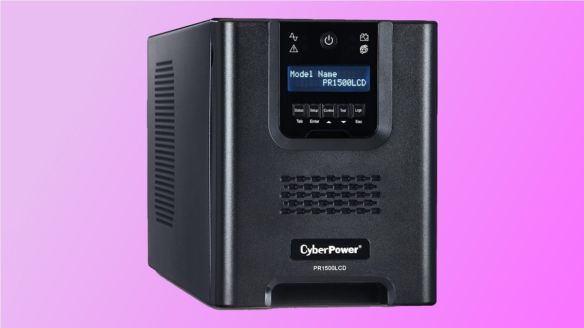 CyberPower PR1500LCD on pink background