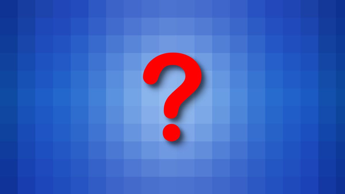 A pixelated blue background with a red question mark in front of it.