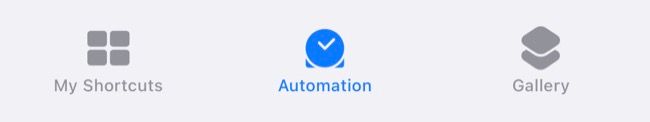 Shortcuts Automation tab
