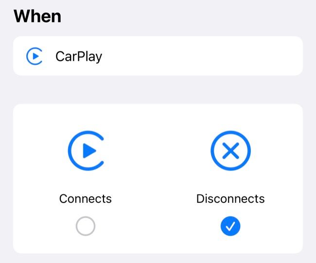 Use CarPlay as a trigger for Automation in Shortcuts