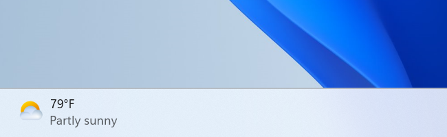 The Weather widget at the left side of Windows 11's taskbar.