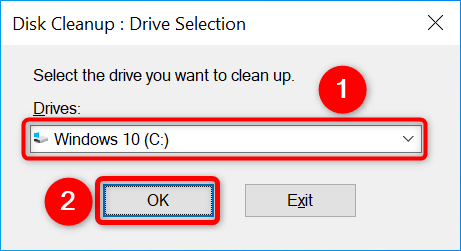 Choose a drive and click "OK."