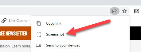Select "Screenshot."
