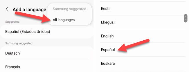 Go to &quot;All Languages&quot; and select one.