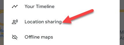 Select &ldquo;Location Sharing.&quot;