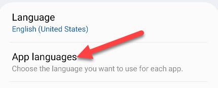 Select "App Languages."
