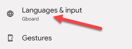 Select "Languages and Input."