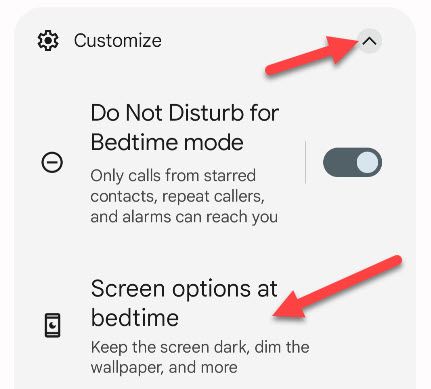 Go to &quot;Screen Options at Bedtime.&quot;