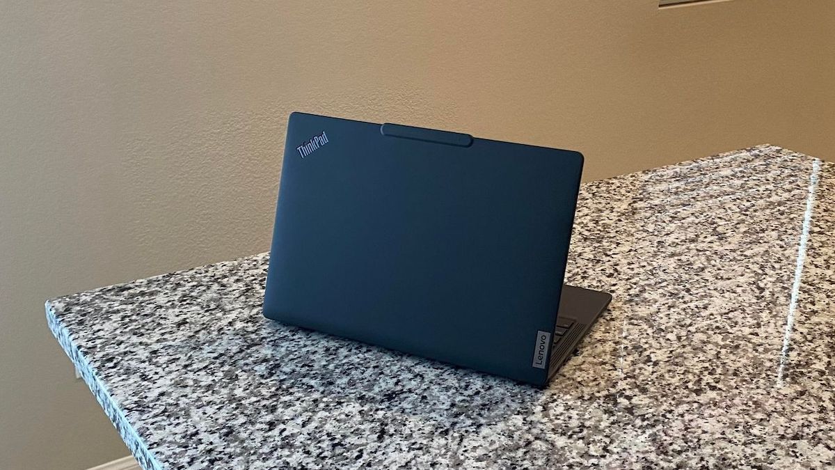 Lenovo ThinkPad X13 laptop sitting on a counter