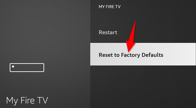 Select "Reset to Factory Defaults."