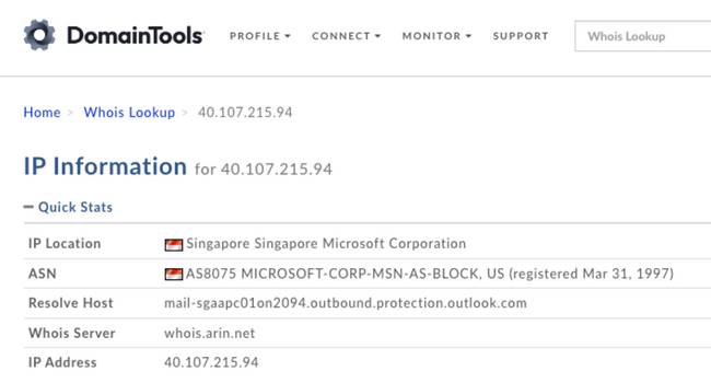 Whois IP Results