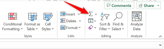 Click "AutoSum" at the top.