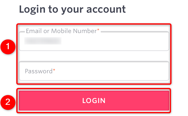 Access the login page on a website.