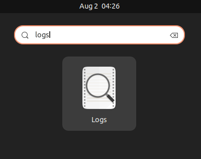 The GNOME Logs icon