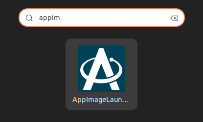 The AppImageLauncher icon in the GNOME activities search results