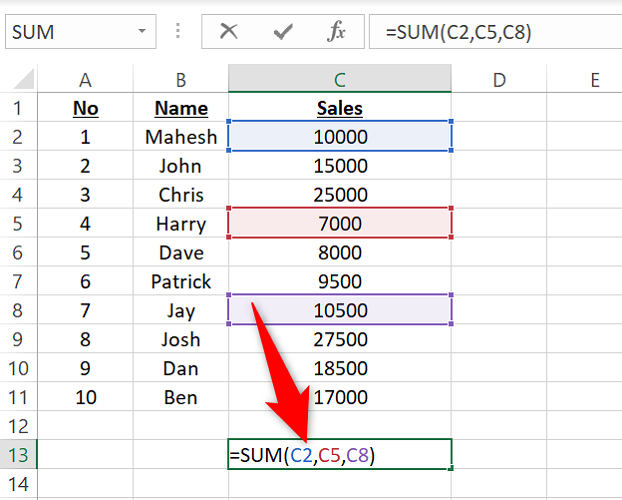 How To Sum Up Numbers In Excel