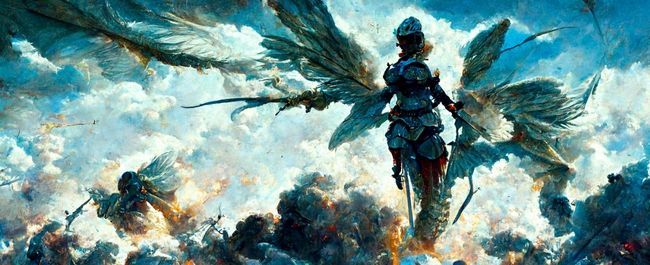 AI Art Dragon Angel