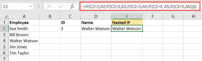 Nested IF statement for cell reference value results