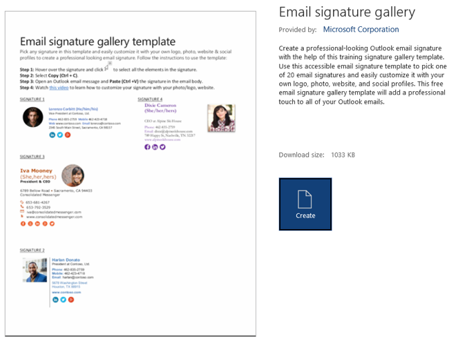 Email signature template in Word
