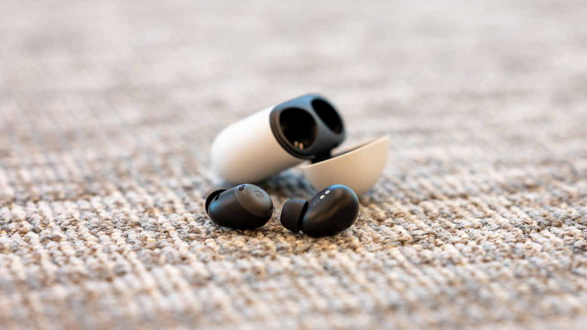 Google Pixel Buds Pro earbuds outside the case on the ground