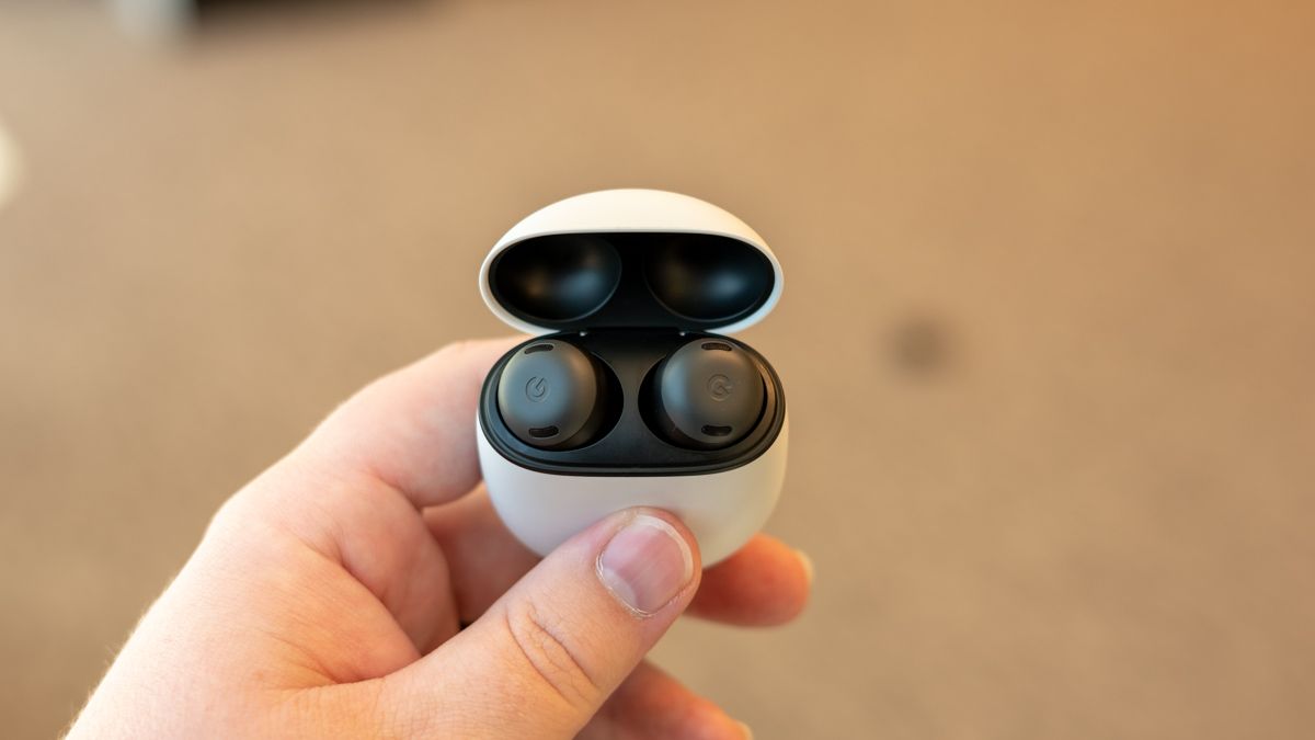 Google Pixel Buds Pro inserted into the case