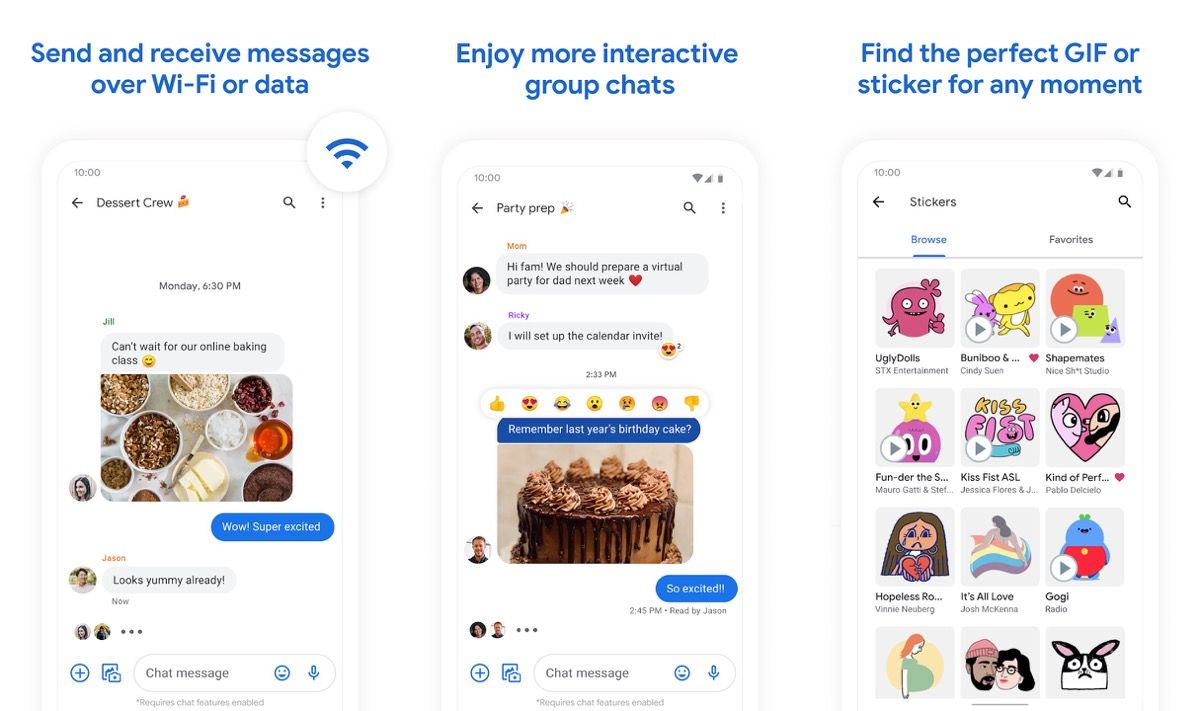 Android Messages screenshots