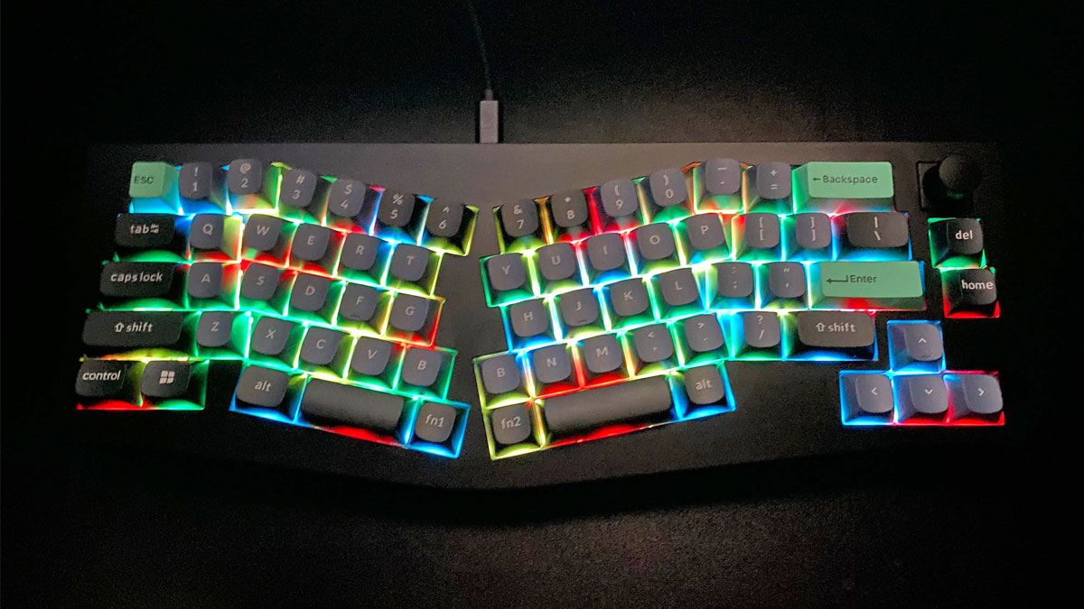 Keychron Q8 with bright RGB rainbow lighting