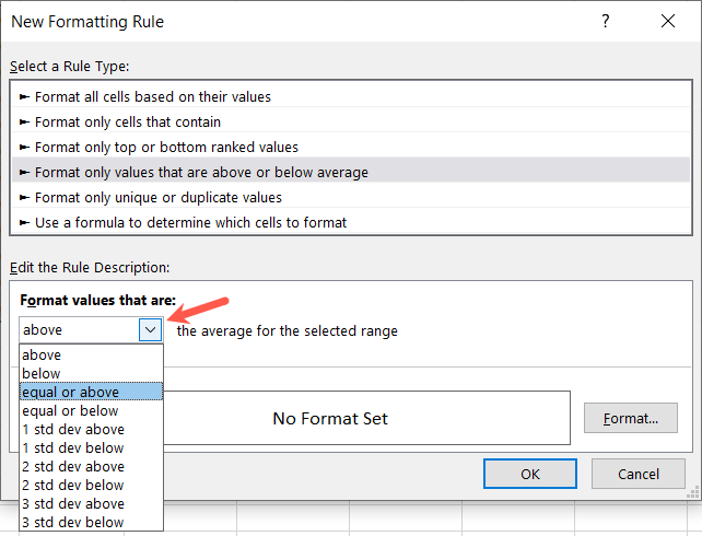 Values to apply to the new rule