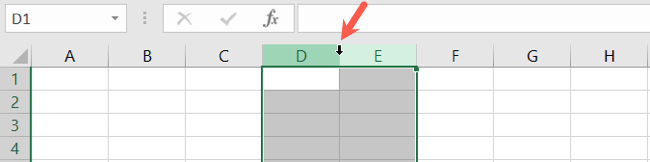No double-sided arrow between columns
